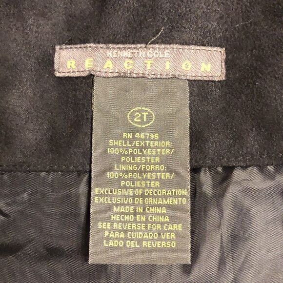 NWOT Kenneth Cole Toddler 2T Black Faux Snap Up Lined Jacket - Picture 3 of 6